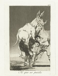 Toi qui ne peux plus (Los Caprichos) - Francisco de Goya