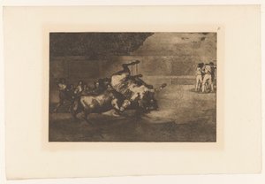 Cheval renversé par un taureau (La Tauromaquia) - Francisco de Goya