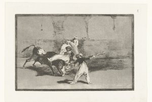 Taureau attrapé par des toreros - Francisco de Goya