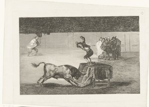 Toreador debout sur une table dans une arène (La Tauromachie) - Francisco de Goya