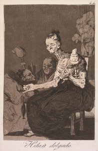 Les Caprices : Ils filent finement (Los Caprichos : Hilan Delgado) - Francisco de Goya