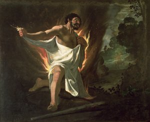 Hercule déchirant la robe enflammée, c.1634