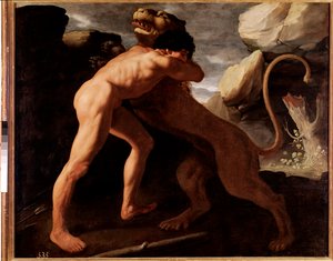 Hercule et le lion de Némée (détail)