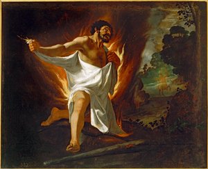 Hercule brûlé par la chemise du centaure Nessus... (huile sur toile) - Francisco de Zurbaran