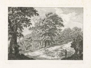 Paysage avec deux figures près de la route