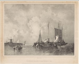 Port avec bateaux (Exposition La Haye 1845)