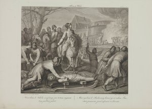 La destruction des dieux païens par Mieszko Ier de Pologne par Smuglewicz, Franciszek (1745-1807). Lithographie, fin du XVIIIe siècle. Collection privée
