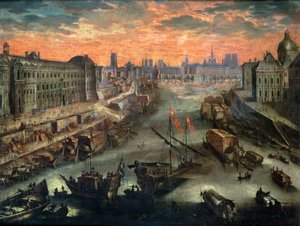 Vue de Paris depuis le Pont Royal - Franco Flemish School