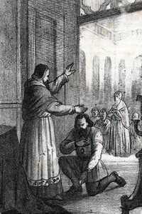 Rencontre entre le pape Paul III et Charles Quint à Rocca di Busseto en 1543 - Franco Mistrali