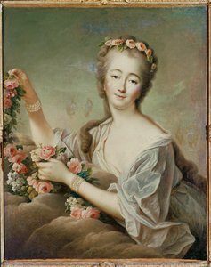 Madame Du Barry, maîtresse de Louis XV, en déesse Flora ... (peinture sur toile)