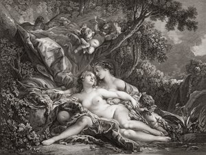 Jupiter et Callisto. (impression) - Francois (after) Boucher