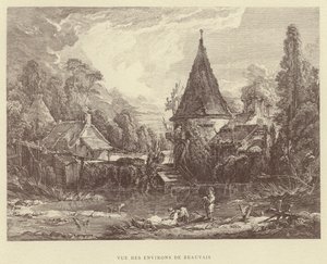 Vue des environs de Beauvais (gravure) - Francois (after) Boucher