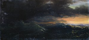 Coucher de soleil sur une mer orageuse - Francois Barry