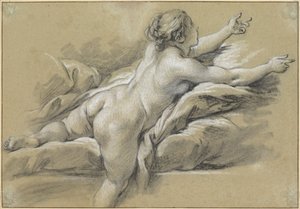 Une femme nue tendant la main vers la droite - François Boucher