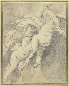 Trois anges flottant dans les airs - François Boucher