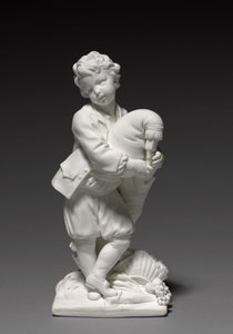Figure du joueur de cornemuse, fabriqué par la manufacture de Vincennes, modelé par Pierre Blondeau, 1748-1752 - François Boucher