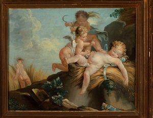 Des putti jouant parmi les céréales (L