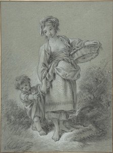 Une femme et un garçon - François Boucher