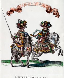 Écuyer et page persan lors du carrousel donné par le roi Louis XIV (1639-1715) Gravure par François Chauveau (1613-1676) vers 1662 Collection privée - Francois Chauveau
