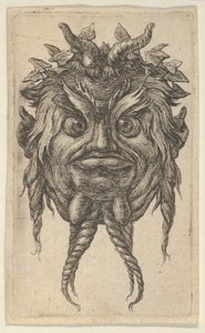 Masque de Satyre avec Cornes et Barbe Tordue portant une Couronne de Lierre, de Divers Masques, vers 1635-45 - Francois Chauveau
