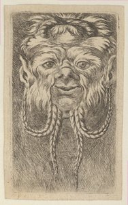 Masque de Satyre avec des Cornes Chevauchantes et Quatre Mèches de Barbe Tressées, de Divers Ma..., vers 1635-45 - Francois Chauveau