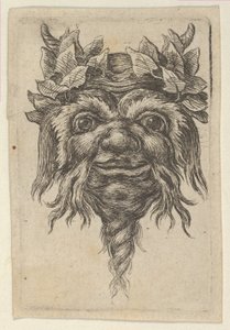 Masque de satyre avec une barbe en spirale et du lierre autour de chaque corne - Francois Chauveau
