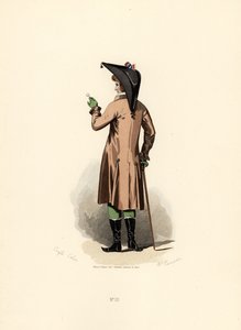 Homme en manteau couleur noisette avec monocle