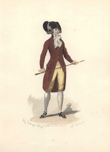Homme avec grand bicorne noir, époque de Marie-Antoinette