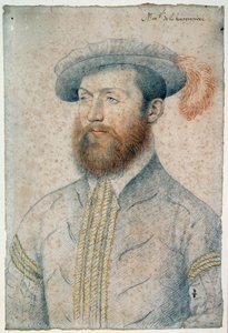 Portrait de Jean Du Plessis, Seigneur de la Bourgonnière (1525 - 1594). Dessin à la sanguine et pierre noire par François Clouet (1515-1572) - François Clouet