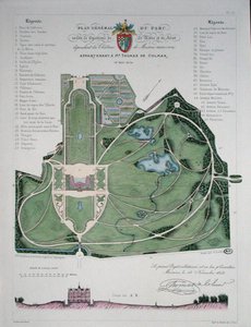 Plan général du jardin du Château de Maisons appartenant à Thomas de Colmar, gravé par G. Lorsignol - Francois Duvillers