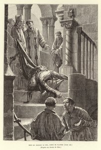 Mort de Charles le Bon, Comte de Flandre. Assassinat de Charles le Bon, Comte de Flandre, à Bruges - Francois Edouard (after) Zier