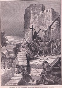 Procession des croisés autour des murs de Jérusalem en 1097 après J.-C.