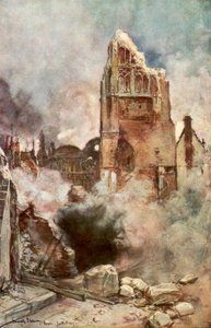 Bombardement du beffroi, Arras, France, juillet 1915 - Francois Flameng