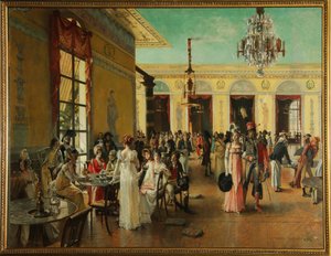 Café Frascati (Paris, France), une scène au temps de Napoléon (fin 18ème-1815)