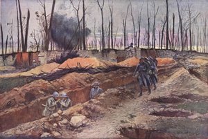 Scène de champ de bataille de la Première Guerre mondiale