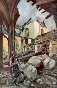Le cloître et la cathédrale de Verdun, France, juin 1916, 1926 - Francois Flameng
