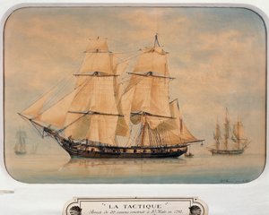 Brig Tactique, construit en 1792, par François Roux (1811-1882), France