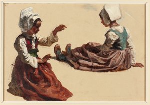 Deux filles en costume régional
