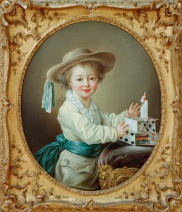 Petit garçon construisant une maison de cartes - Francois Hubert Drouais