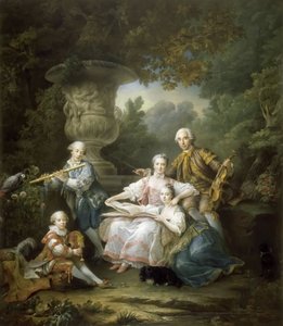 Louis II du Bouchet de Sourches avec sa famille - Francois Hubert Drouais
