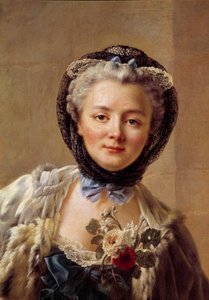 Portrait de Madame Drouais, née Anne Françoise Doré (1732-1815), épouse du peintre. Peinture de François Hubert Drouais (1727-1775)