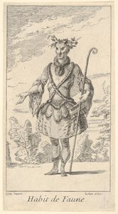 Habit de faune : un faune, une canne dans sa main droite - Francois Joullain
