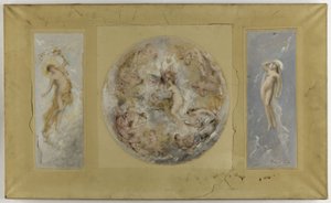 Esquisse pour la mairie de Pantin : Amour et Psyché - Le jour et la nuit, en 1886 - Francois Lafon