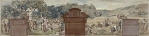 Esquisse pour la salle des fêtes de Pantin : La cueillette. La moisson, en 1886