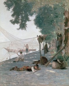 Filets et pêcheurs - Francois Louis David Bocion