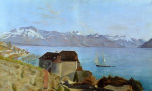 Le château de Glérolles et le lac Léman