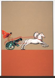 Homme et char, illustration de Prométhée Enchaîné par Eschyle, pub. 1941 - Francois Louis Schmied