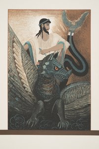 Ulysse et le dragon de Prométhée Enchaîné par Eschyle, pub. 1941 - Francois Louis Schmied