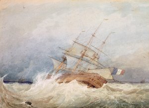 Frégate française par temps orageux