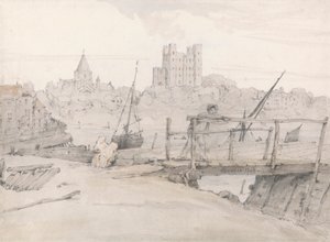 Vue sud-est du château de Rochester et de la cathédrale - Francois Louis Thomas Francia